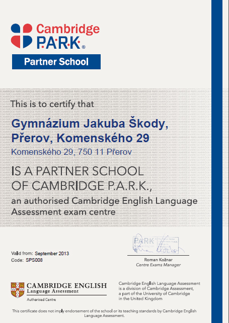 PARK-Certificate
